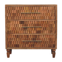 KOMMODE Golden-Teak-Finish, 3 Schubladen, Hellbraun - Braun, Holz (35/87/83cm) - Artisan Furniture