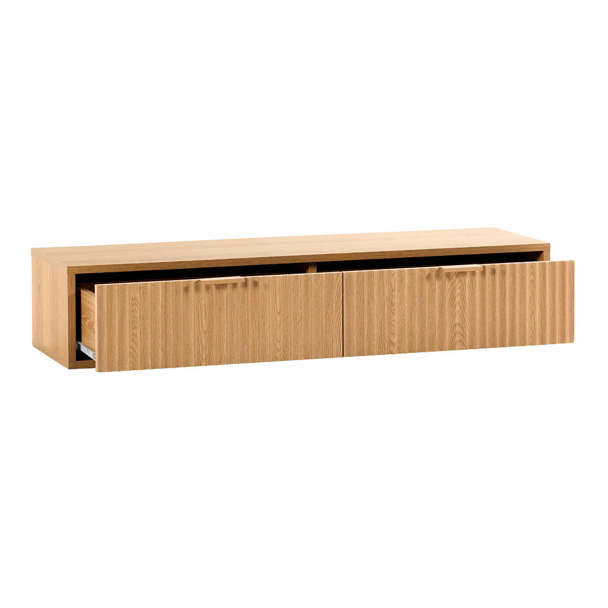 KONSOLENTISCH schwebender Lluvia 2 schubladen Eiche-Optik - Honigeiche, Holzwerkstoff (100/20/30cm) - VS Venta-stock