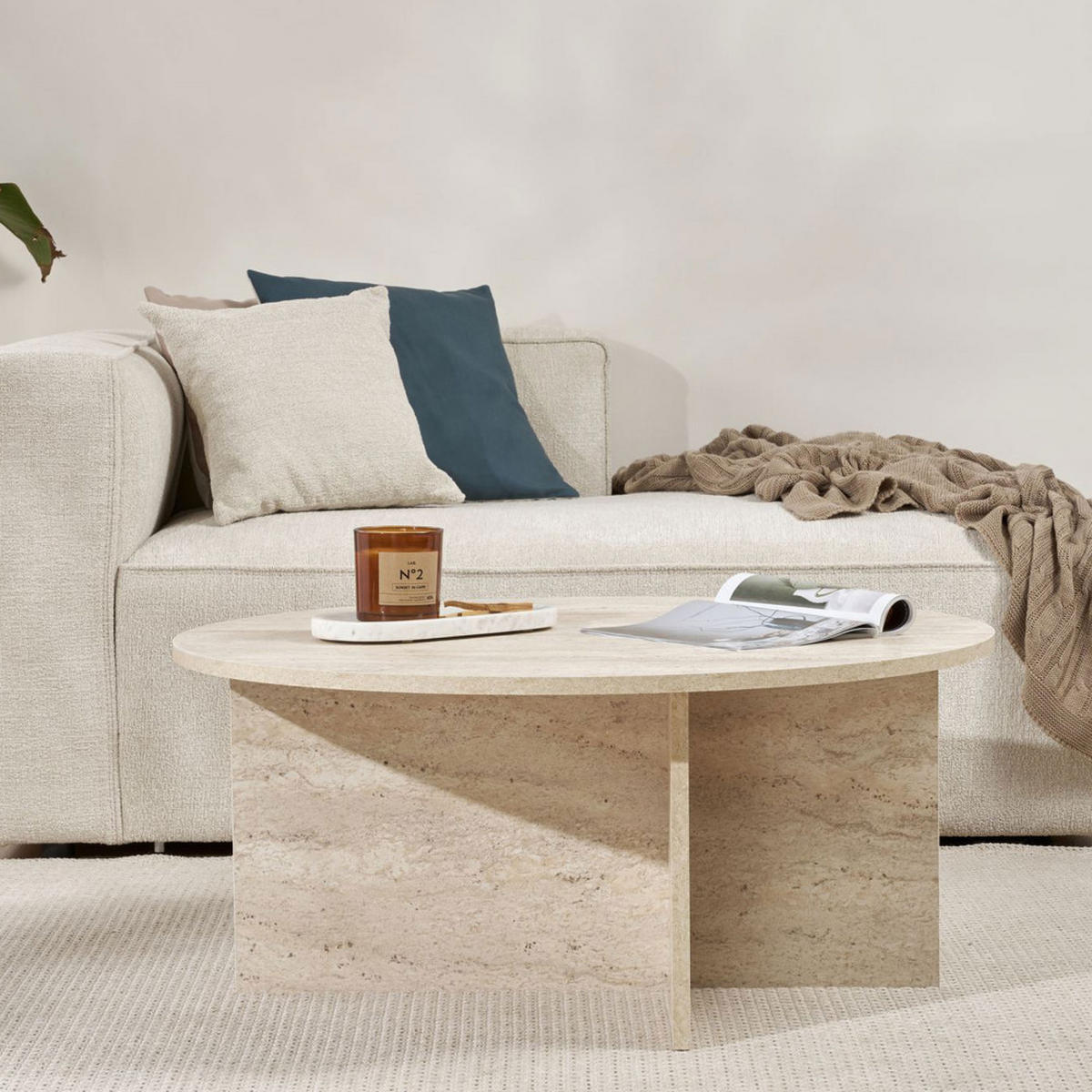 COUCHTISCH - Beige - Beige, Holzwerkstoff (90/90/40cm) - Drawer