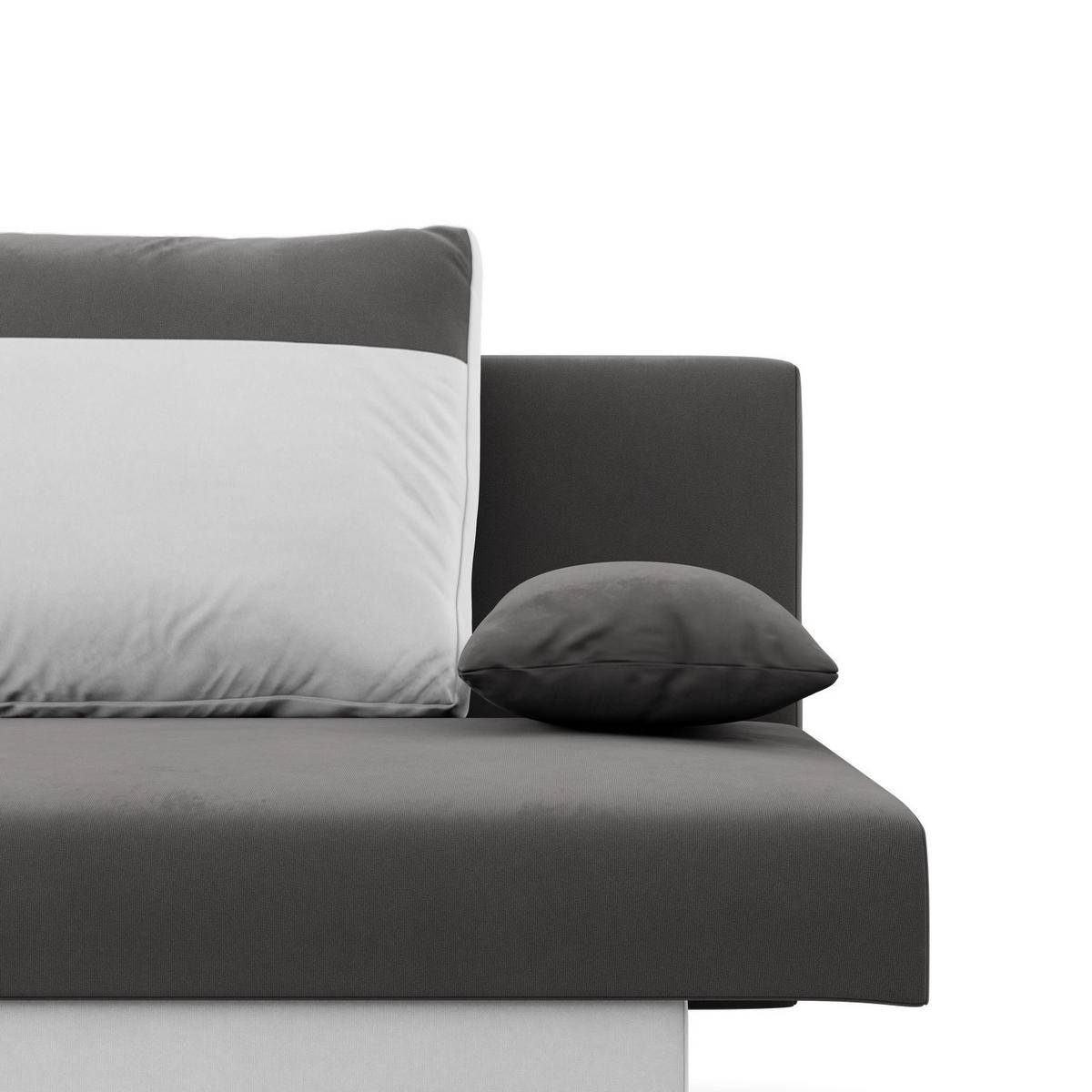 SOFA 3-SITZER MIT SCHLAFFUNKTION NOLA Grau/Weiß - Weiß/Grau, Textil (86/85/191cm) - Mebligo
