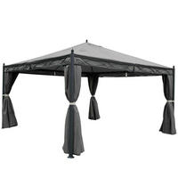 PERGOLA Cadiz 290x400x400cm Grau Seitenwand + Moskitonetz - Grau, Metall (400/290/400cm) - BERLINLODGE