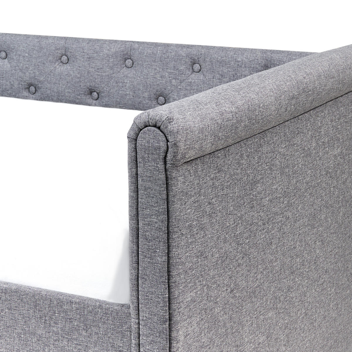 TAGESBETT 90/200 cm Dunkelgrau Libourne - Dunkelgrau, Textil (90/200cm) - Beliani