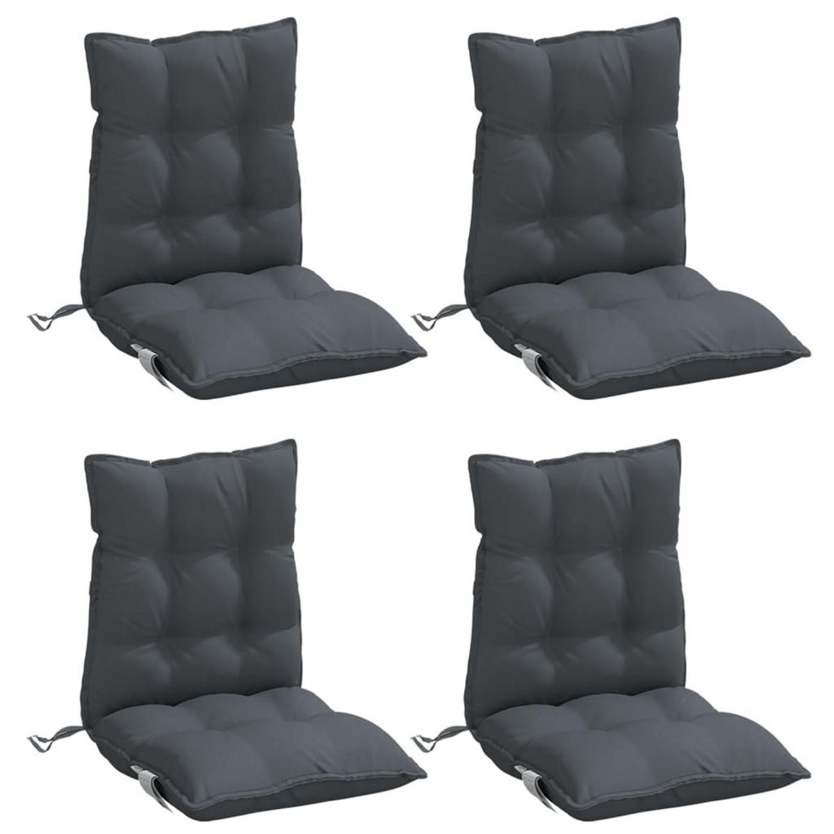 NIEDRIGLEHNER-AUFLAGEN 4Er Set Anthrazit Oxford-Gewebe - Anthrazit, Textil (50/7/100cm) - vidaXL