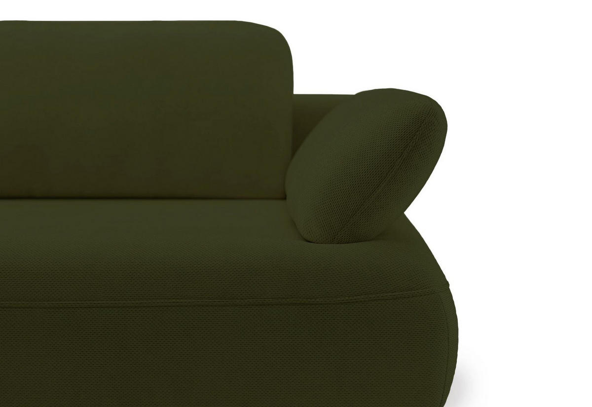 ECKSOFA Avolla Olivgrün links - Schwarz/Olivgrün, Textil/Metall (284/186cm) - Selsey