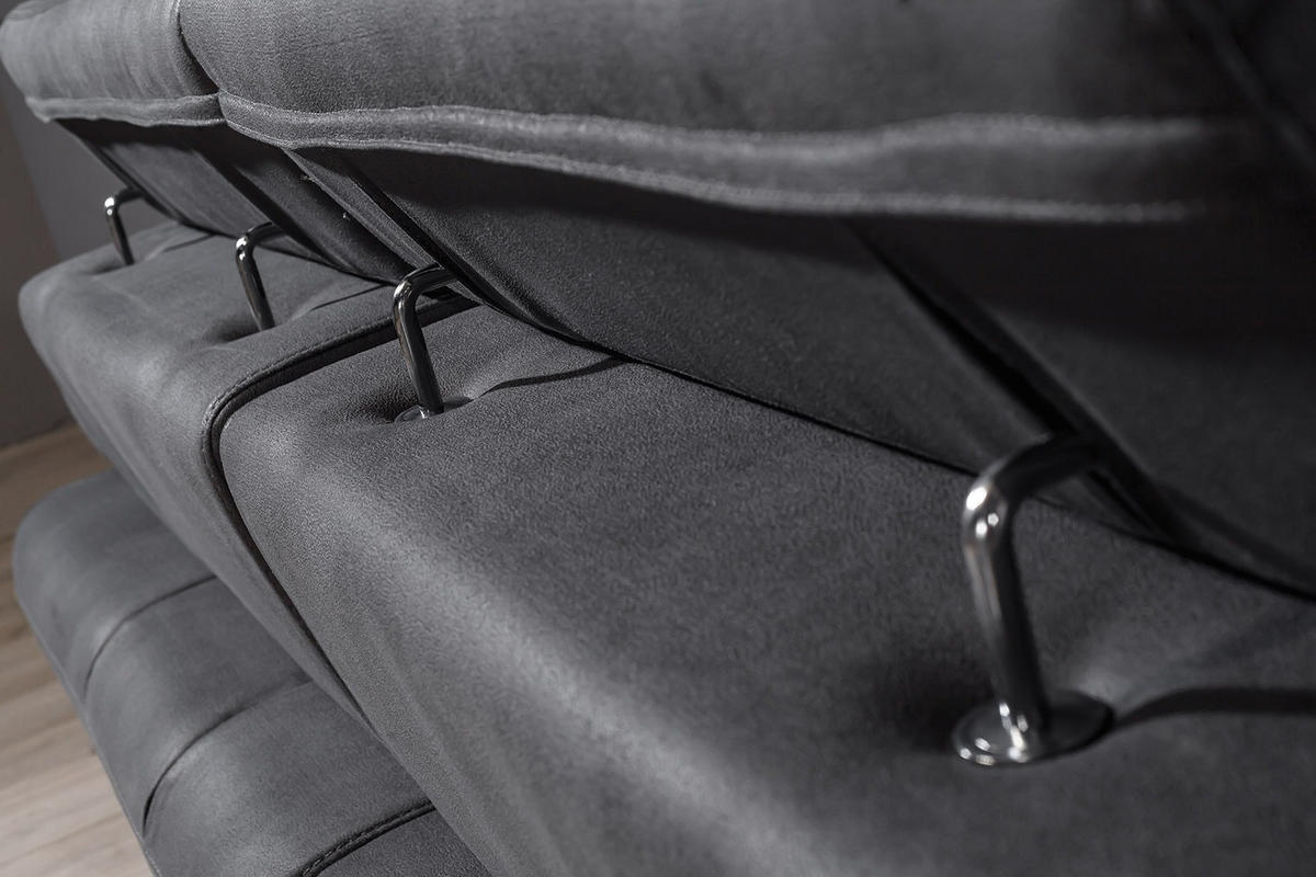 2 Sitzer SOFA Energy Nubuk Anthrazit - Anthrazit, Textil/Metall (200/80/100cm) - Villa Möbel