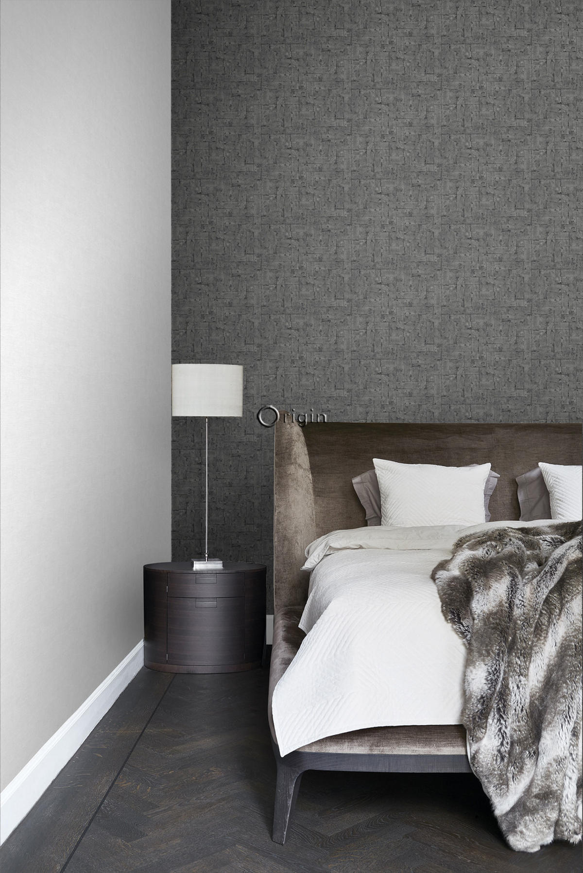 TAPETE Backstein-Optik 53 cm x 10.05 m - Schwarz, Papier (53/1000cm) - Origin Wallcoverings