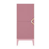 HIGHBOARD Demi 2D High, Pink-Gold, Mit Gefrästen Fronten, Massive Buche - Rosa, Holz/Holzwerkstoff (50.5/120.5/42cm) - Visby