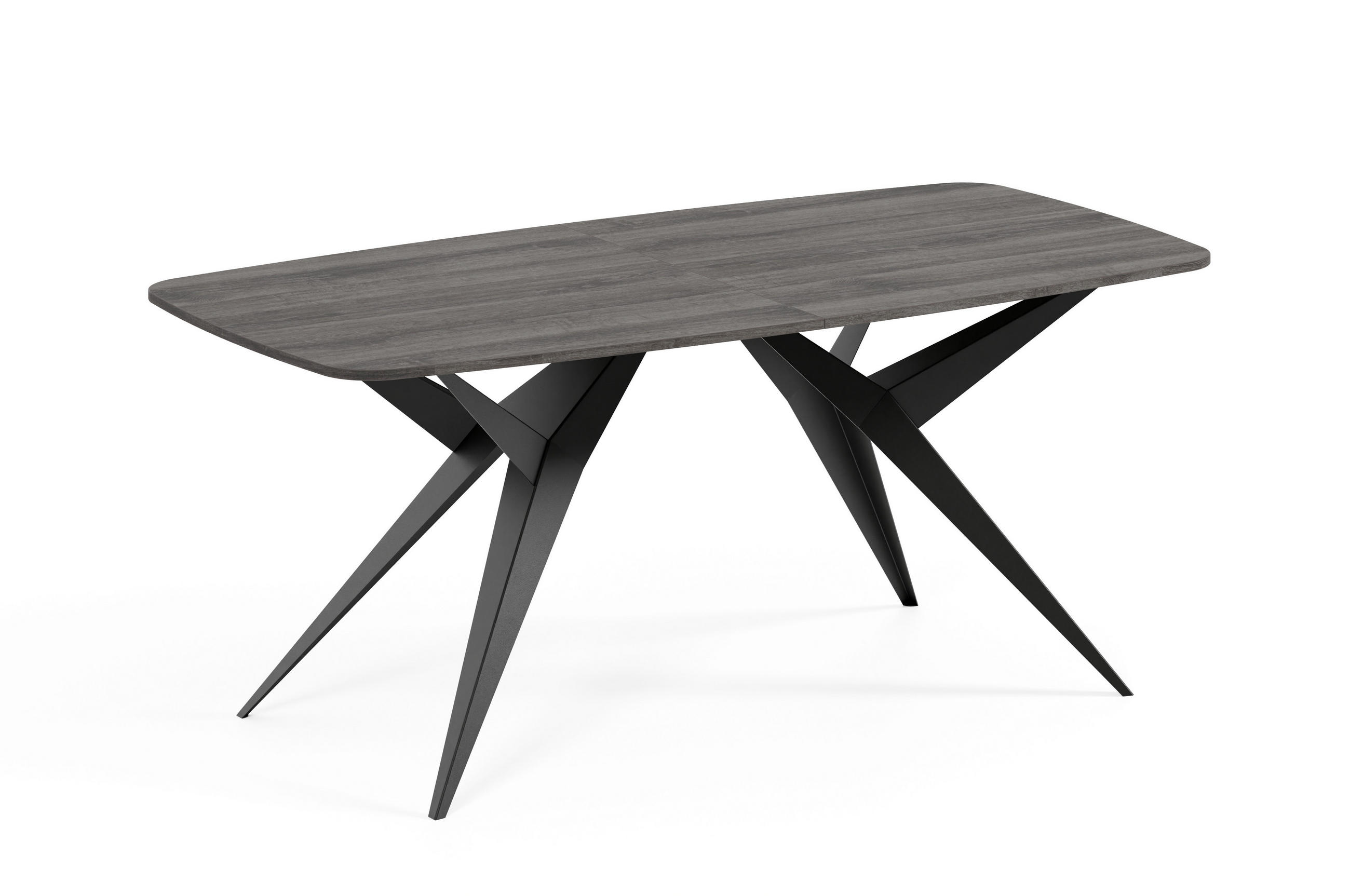 ESSTISCH AXIS - Anthrazit/Schwarz, Holzwerkstoff/Metall (90/180/76cm) - Meblini