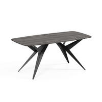 ESSTISCH AXIS - Anthrazit/Schwarz, Holzwerkstoff/Metall (90/180/76cm) - Meblini