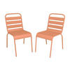 GARTENSTUHL stapelbar 2er-Set - Metall - Pfirsich - MIRMANDE von MYLIA - Orange, Metall (59/79/47.5cm) - Vente-Unique
