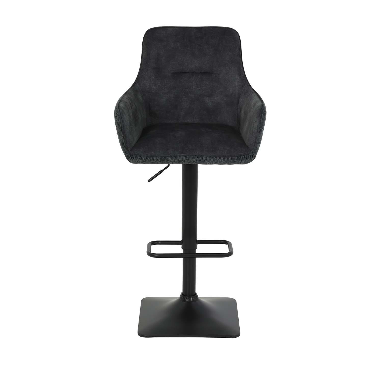 BARHOCKER-SET 2 Stück Dora - Anthrazit - Anthrazit/Schwarz, Textil/Metall (51/97/57cm) - Hela Vertriebs GmbH