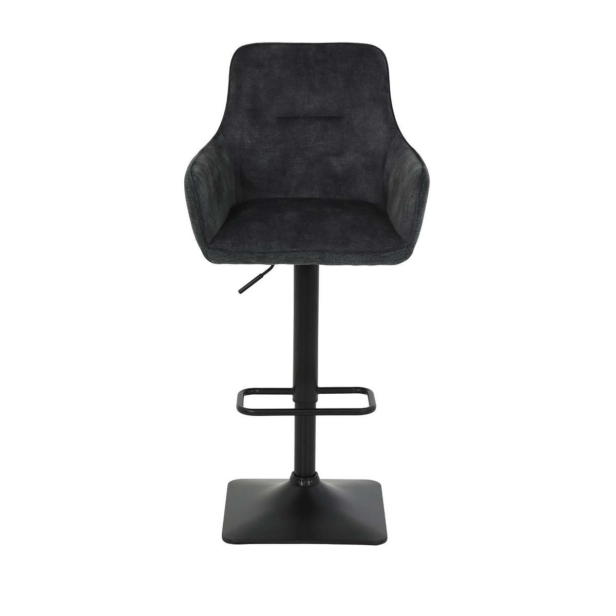 BARHOCKER-SET 2 Stück Dora - Anthrazit - Anthrazit/Schwarz, Textil/Metall (51/97/57cm) - Hela Vertriebs GmbH