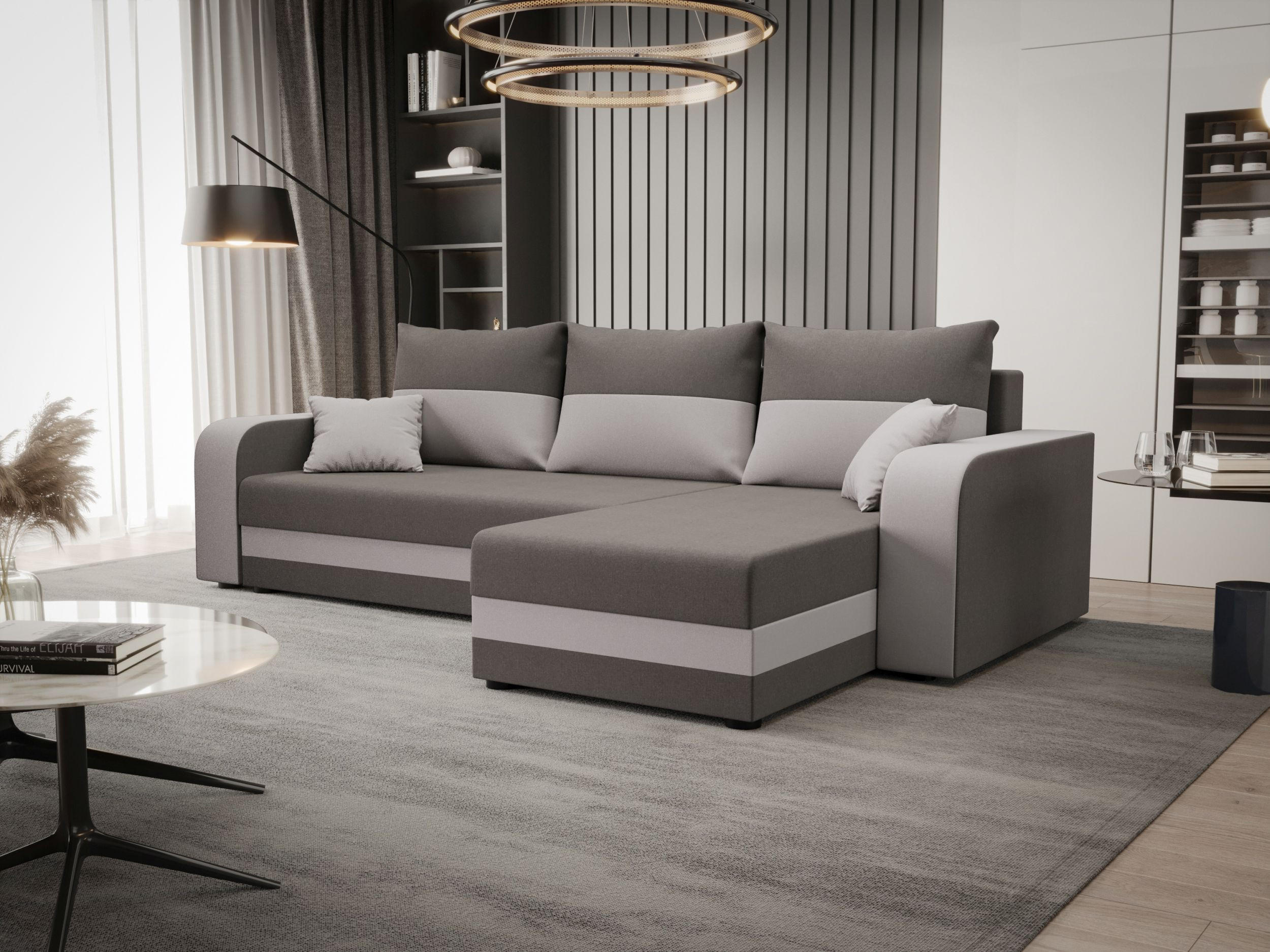 ECKSOFA HEWLET L BIS Sawana 21+01 Rechts mit Schlaffunktion - Grau, Textil (240/140cm) - Bedante