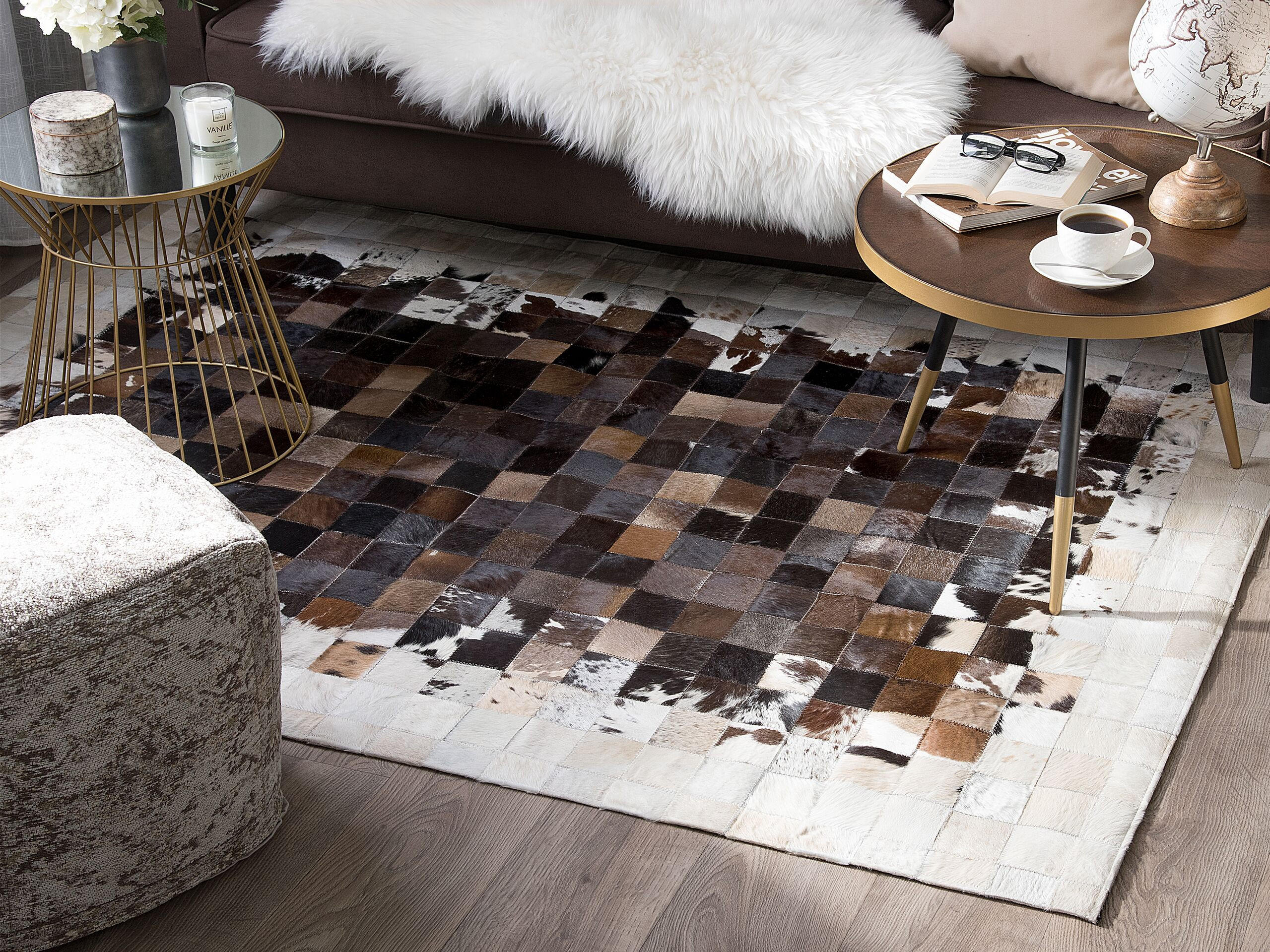 KURZFLOR-TEPPICH Okculu 200/140 cm - Braun, Fell (140/200cm) - Beliani