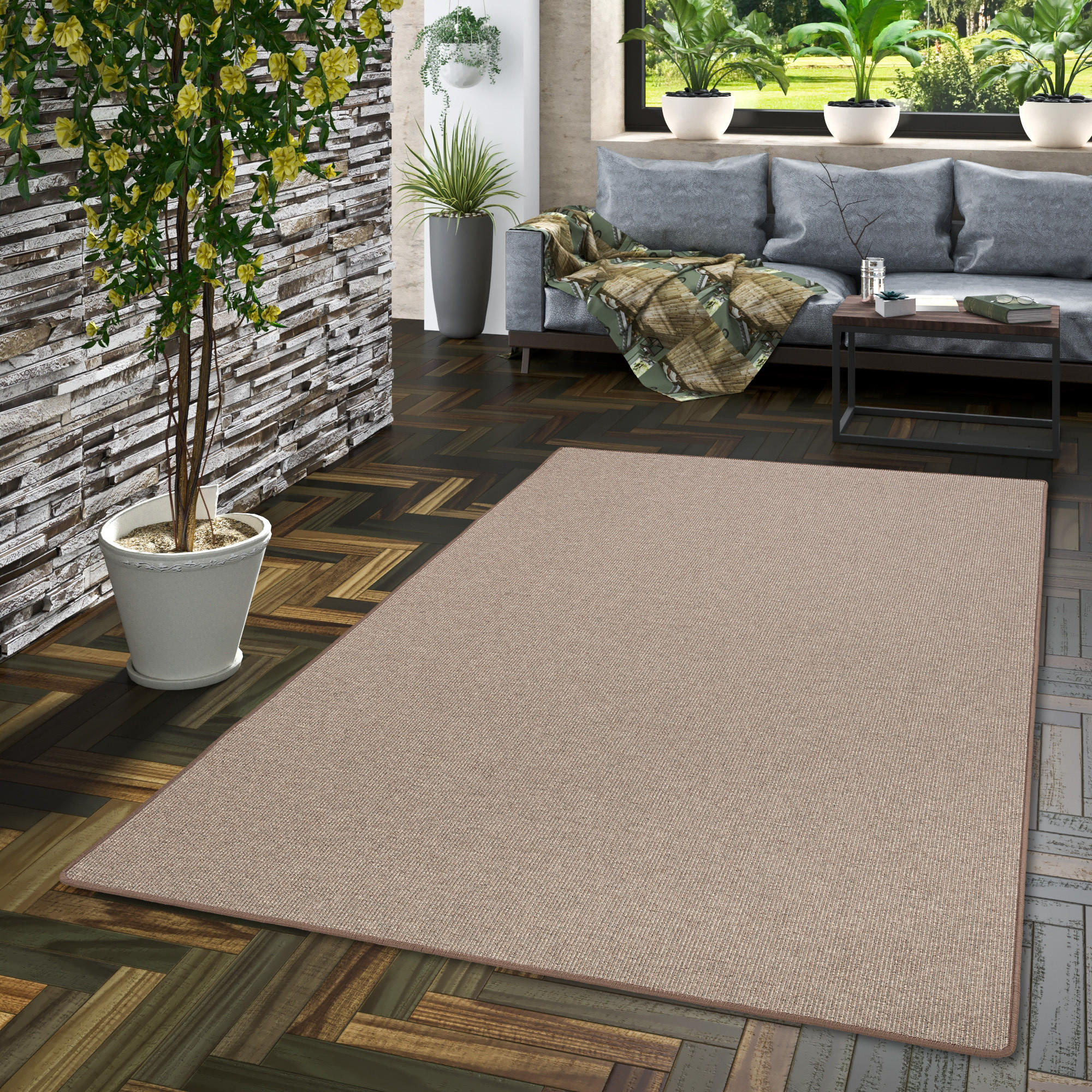 NATUR SISAL-OPTIK TEPPICH TAFF - Braun, Textil (200/250cm) - Snapstyle