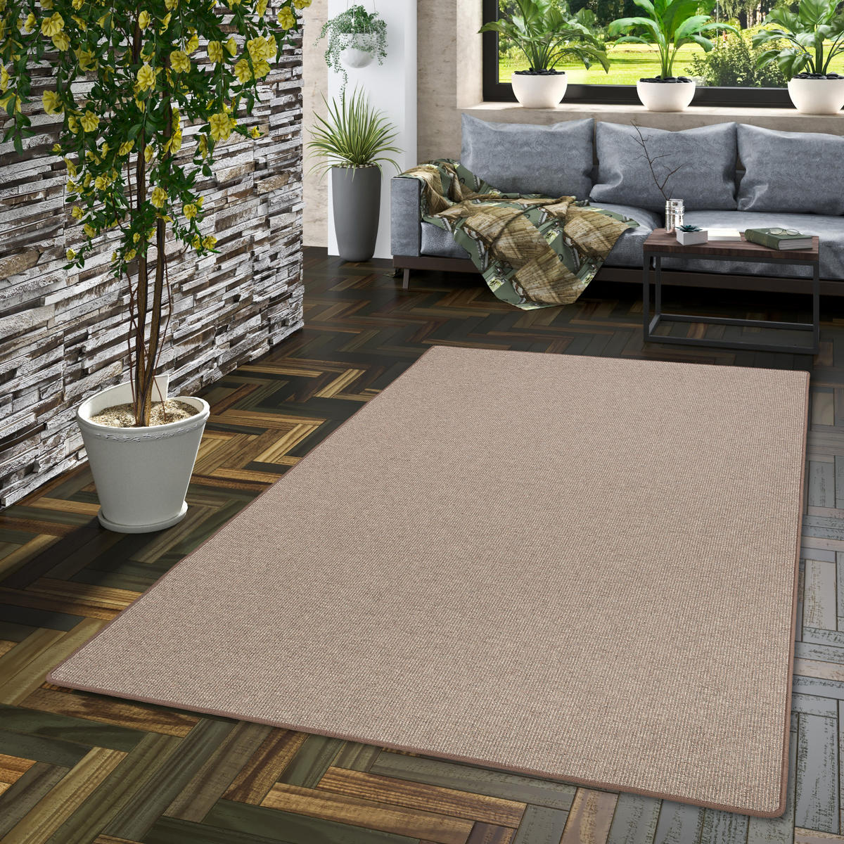 NATUR SISAL-OPTIK TEPPICH TAFF - Braun, Textil (100/200cm) - Snapstyle