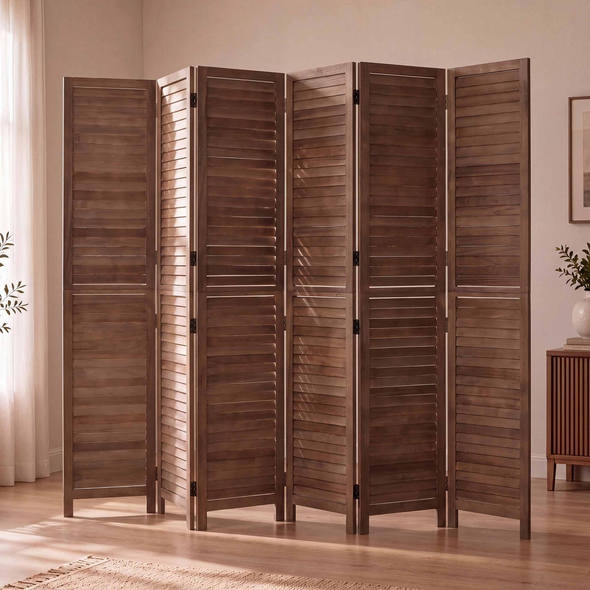 PARAVENT C30B Braun - Braun, Holz (242/180/2cm) - MCW