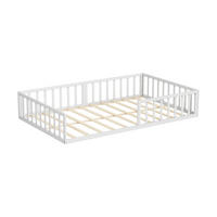BODENBETT AUS METALL Minno Weiß 205 x 125 cm ohne Matratze - Weiß, Metall - VitaliSpa