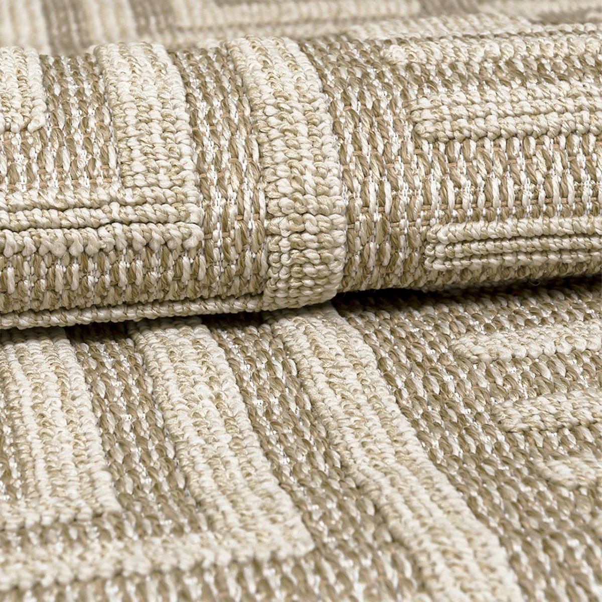 TEPPICH In-& Outdoor Cangas Enredo Mazovia 120x170cm Beige Creme Abstrakt Kurzflor - Creme, Textil (120/170cm) - Mazovia