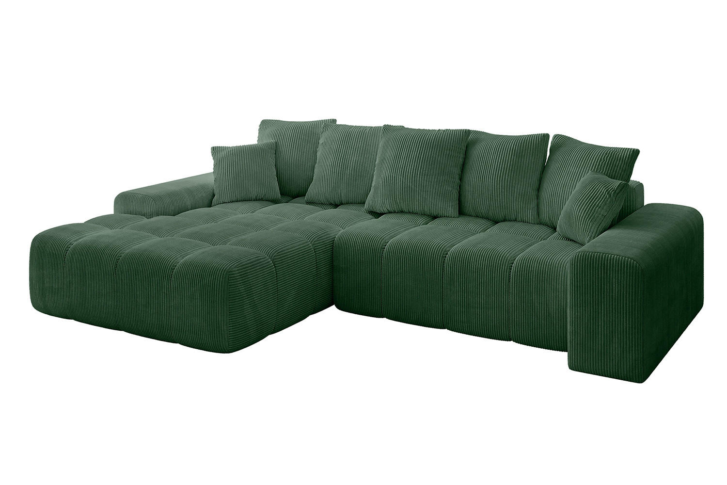 ECKSOFA Ottomane Links ENSI-L - 267x164x88 cm Grün - Grün, Holzwerkstoff/Kunststoff (267/164cm) - ALTDECOR