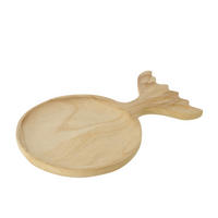 DEKO TABLETT FISCHSCHWANZ - Naturfarben, Holz (3/29cm) - J-Line