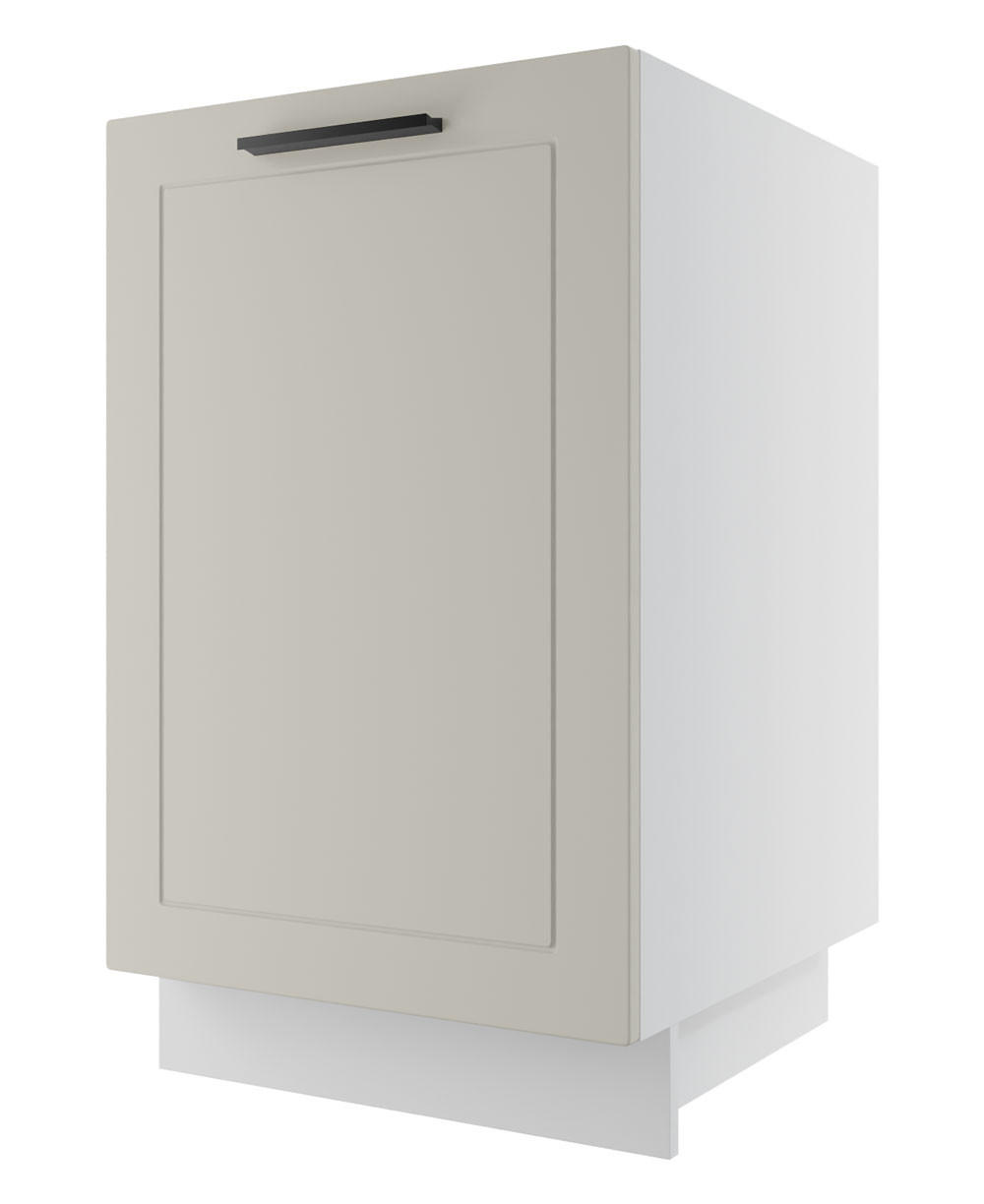 KÜCHENUNTERSCHRANK Kvantum D1D/50 Vanille Matt / Weiß Matt 50 / 50 / 82cm - Creme/Weiß, Holz/Holzwerkstoff (50/82/50cm) - Feldmann-Wohnen