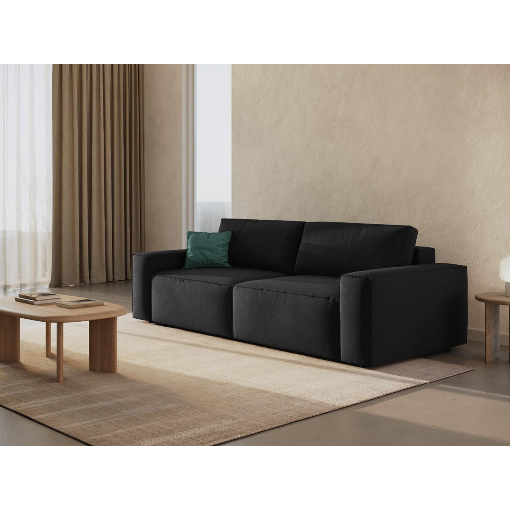 Thumbnail - Micadoni Sofa, Schwarz, Textil, 3-Sitzer, 107x86x247 cm, Hergestellt in Europa, Wohnzimmer, Sofas & Couches, Schlafsofas
