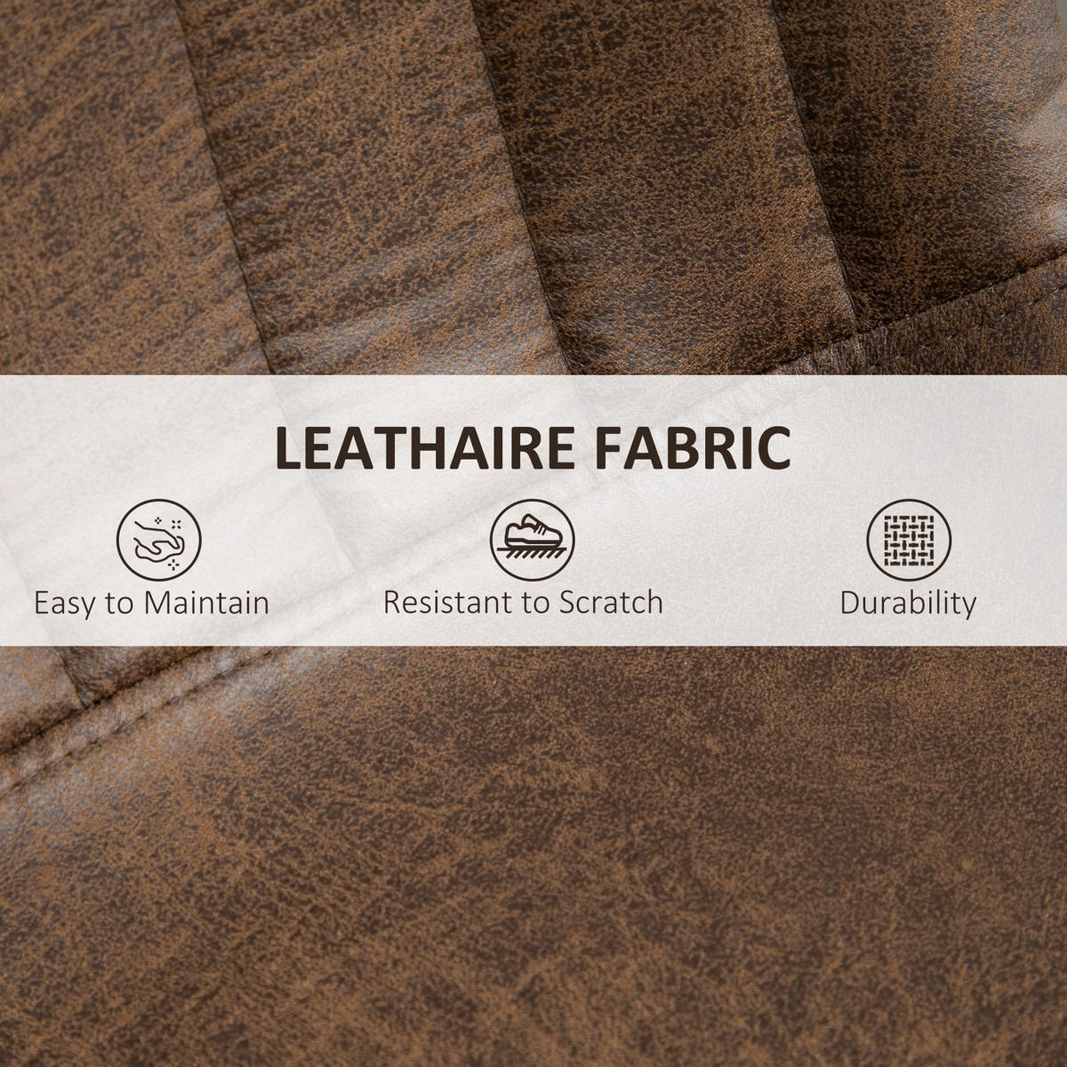 BARHOCKER, Mikrofasertuch, Braun - Braun, Textil (46.5/110/43cm) - HOMCOM