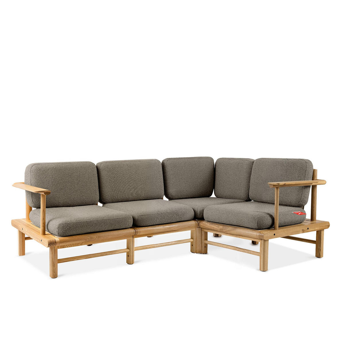 LOUNGESOFA ATREDA rechts - Grau, Holz/Textil (230/74/160cm) - KONSIMO®