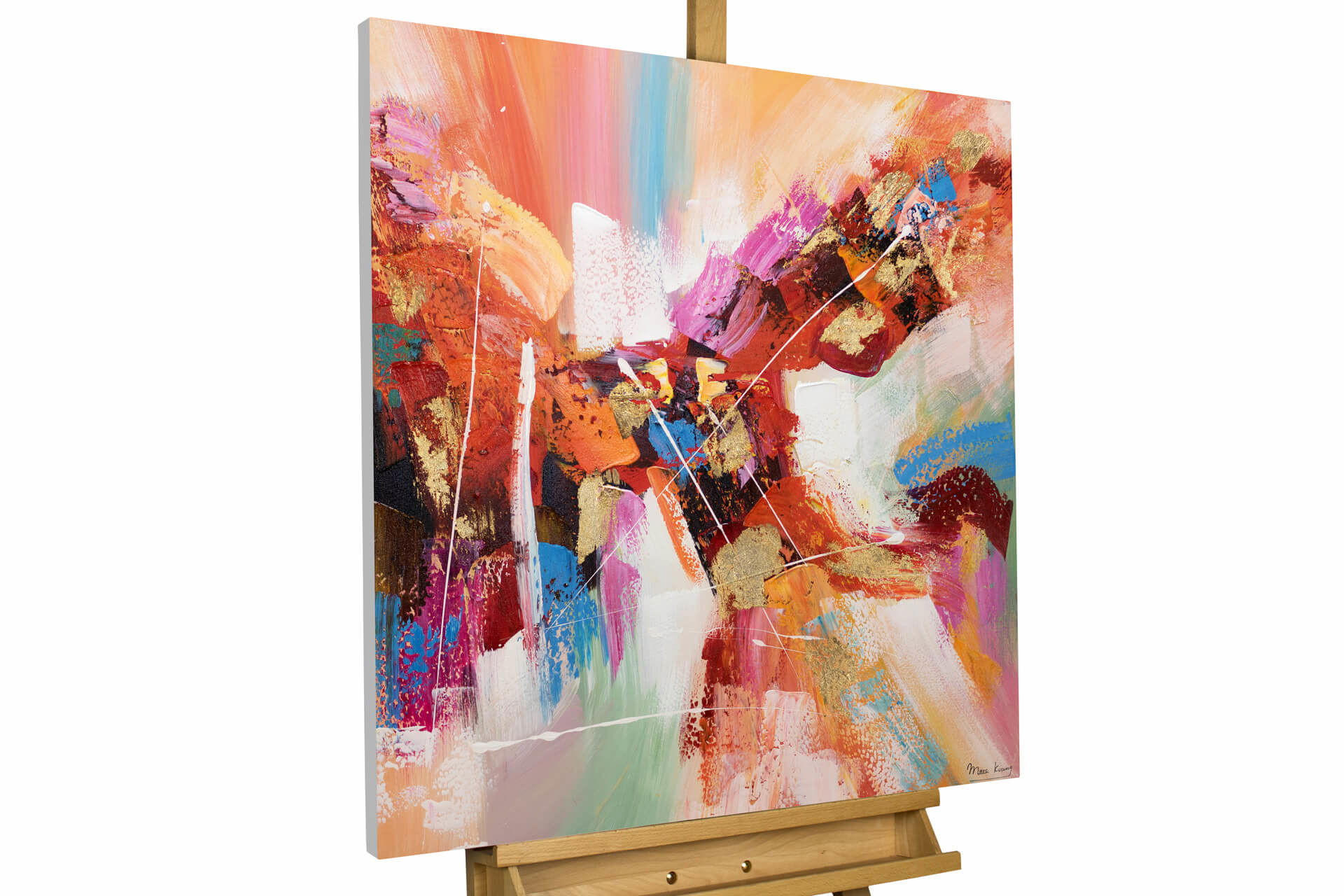 ACRYLBILD HANDGEMALT 80/80 cm - Multicolor, Holz/Textil (80/80cm) - KUNSTLOFT