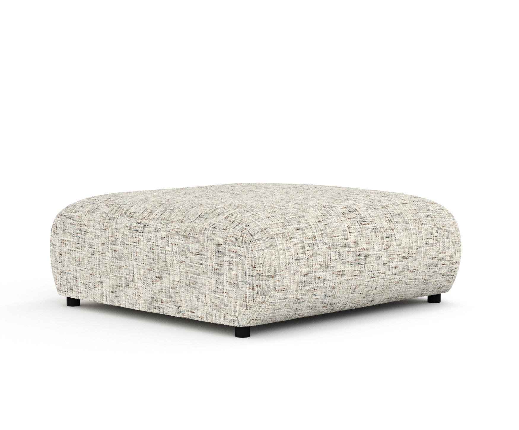 POUF L Zanzibar Beige Webstoff - Beige/Schwarz, Holz/Holzwerkstoff (110/37/110cm) - Maison de Reve