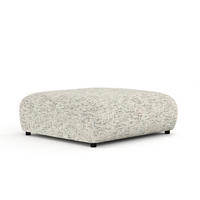 POUF L Zanzibar Beige Webstoff - Beige/Schwarz, Holz/Holzwerkstoff (110/37/110cm) - Maison de Reve