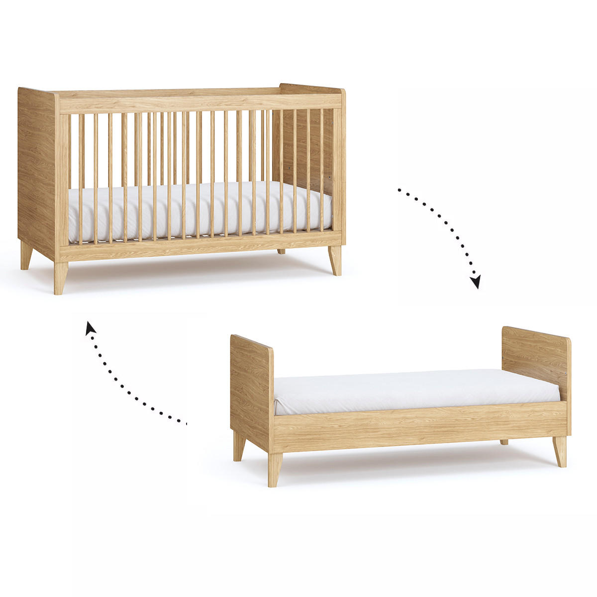 BABYZIMMER 3-teilig Muve Holz - Braun, Holzwerkstoff (143/90/75cm) - Petits-meubles