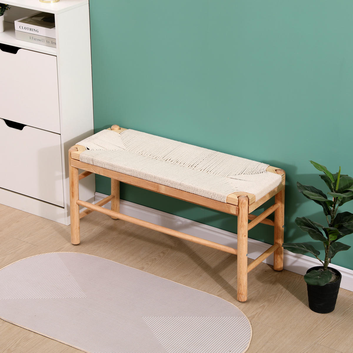 SITZBANK Seil Braun - Braun, Holz (91/45.5/35cm) - Nordlys