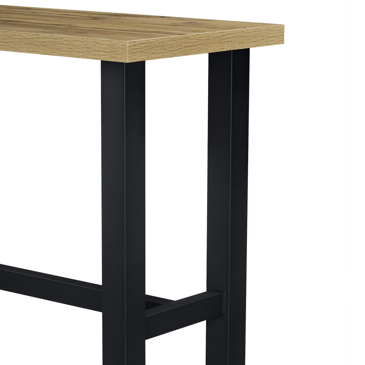 BARTISCH LOTTE 120/60/105 cm - Hellbraun/Schwarz, Holzwerkstoff/Metall (60/120/105cm) - DUBI Möbel