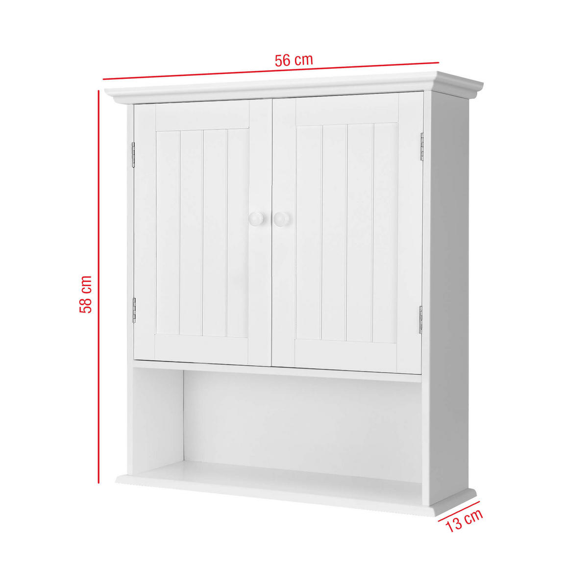 HÄNGESCHRANK Weiß 12/56/58 cm - Weiß, Holzwerkstoff (12/58/56cm) - Mobili Rebecca