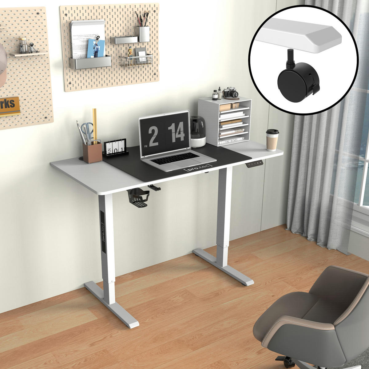 COMPUTERTISCH Stryn - Schwarz/Weiß, Metall (60/120/117cm) - pro.tec