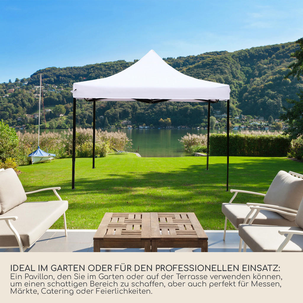 Thumbnail - Mobili Rebecca Faltpavillon, Weiß, Metall, 300x310x300 cm, Sonnen- & Sichtschutz, Pavillons & Pergolas