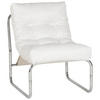 CLUBSESSEL mit Chromkufen im Retro-Stil, modular verbindbar, Weiß 73x60x76 cm - Silberfarben/Weiß, Textil/Metall (60/76/71cm) - KADIMA DESIGN