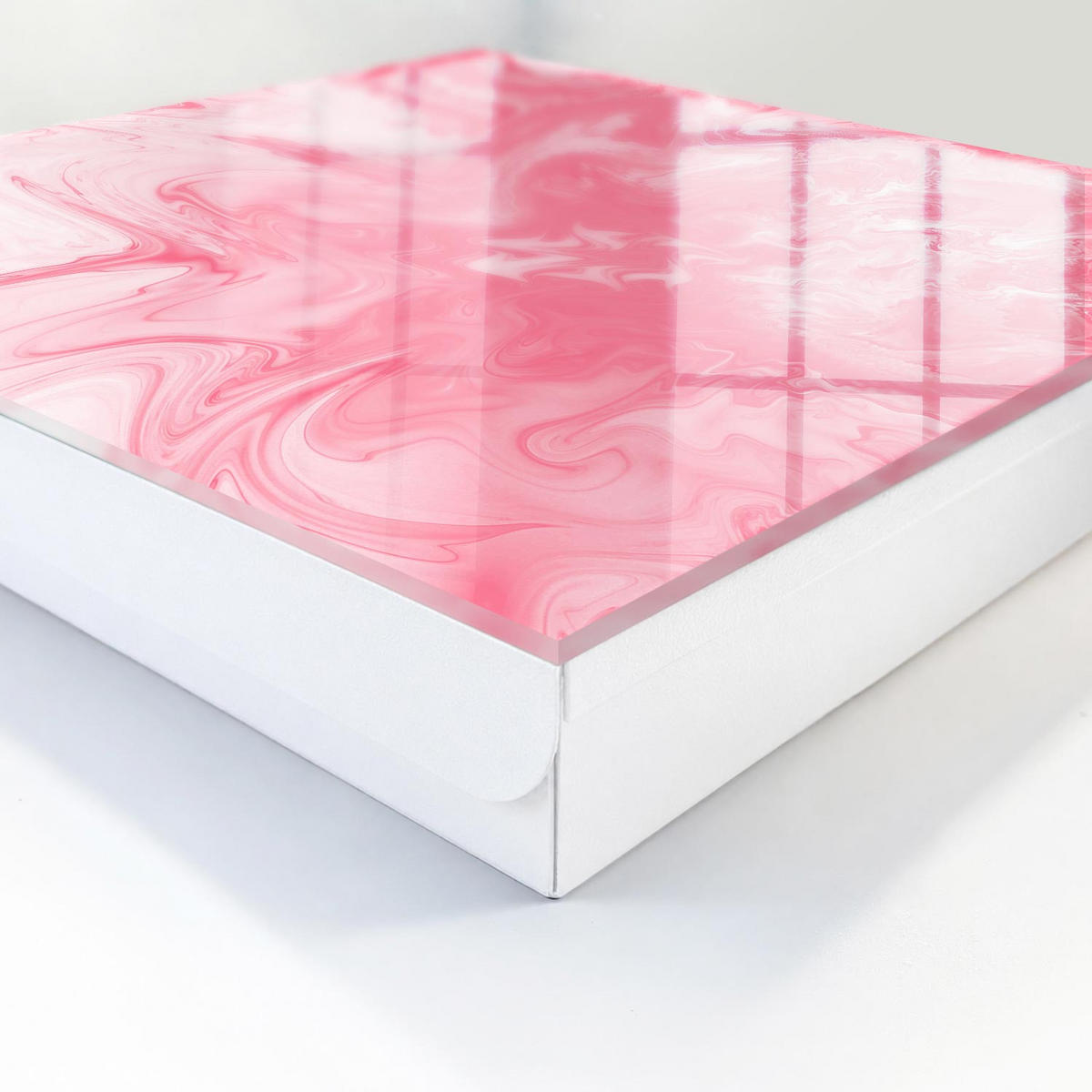 SCHLÜSSELBOX Weiß 30x30 cm – Türöffnung nach rechts - Pink Zephyr - Pink, Metall (30/30/5cm) - TULUP