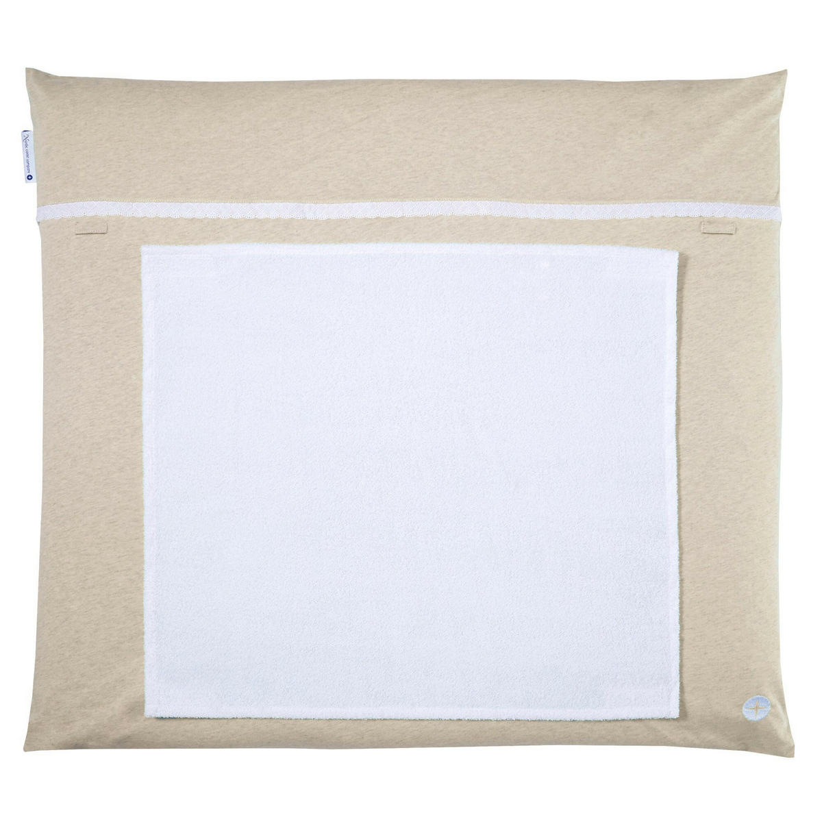 WICKELAUFLAGE Beige Spitze + GRATIS Wechselbezug - Beige, Textil (80/70cm) - nordic coast company