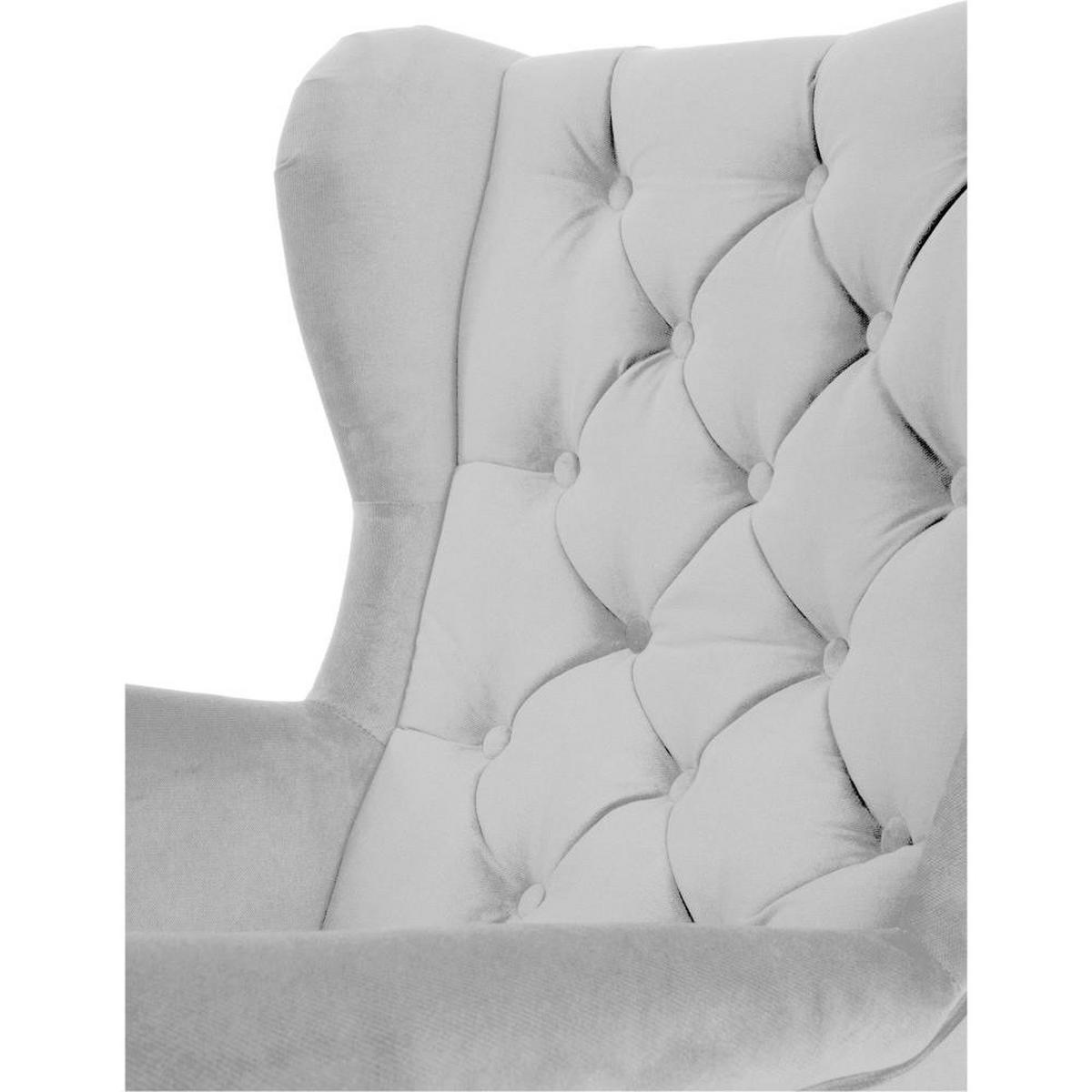 CHESTERFIELD-SESSEL Falco hellgrau mit Holzbeinen - Wengefarben/Hellgrau, Holz/Textil (82/102/92cm) - Beautysofa