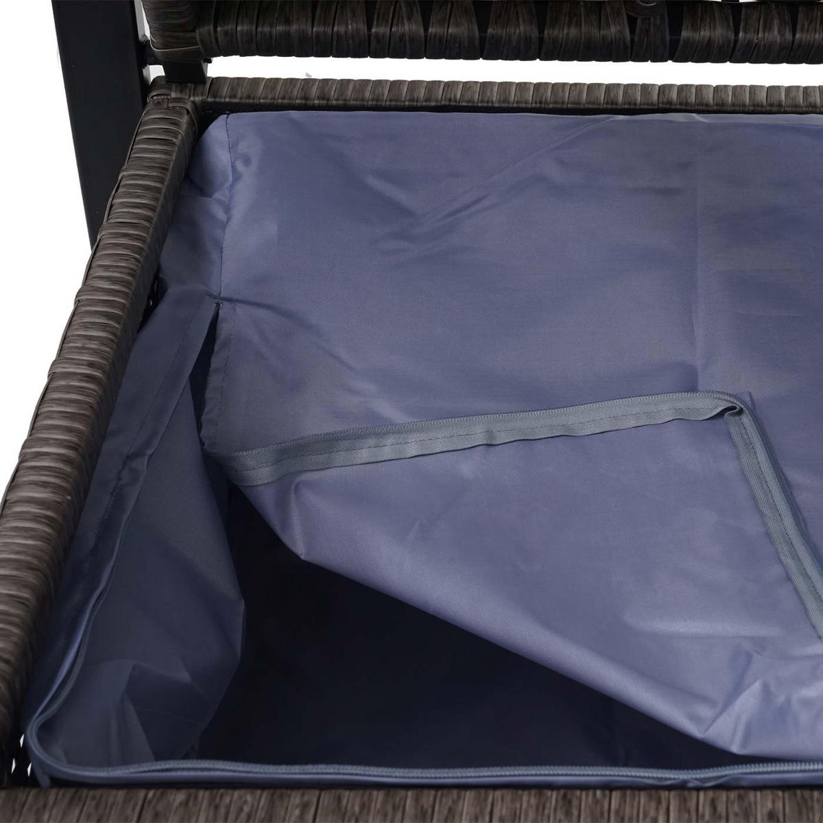 POLY-RATTAN 2ER SITZBANK Hellgrau, Grün - Hellgrau/Grün, Kunststoff (117/87/57cm) - MCW