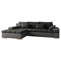 ECKSOFA Bangkok, Seite: Links - Dunkelgrau/Silberfarben, Holz/Textil (310/175cm) - MIRJAN24
