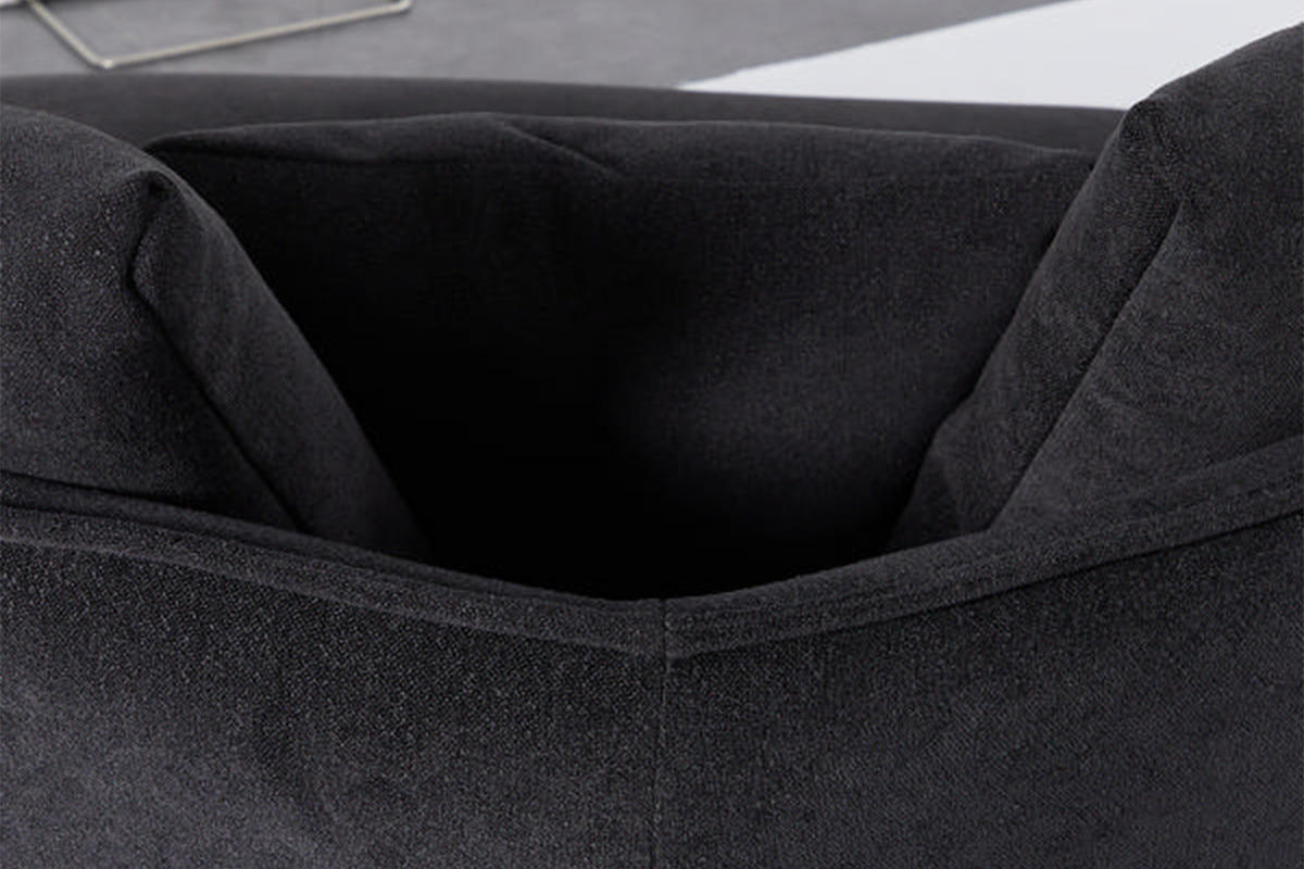 DESIGNSOFA GARBO Schwarz Webstoff - Schwarz, Textil/Metall (280/92/158cm) - KAWOLA