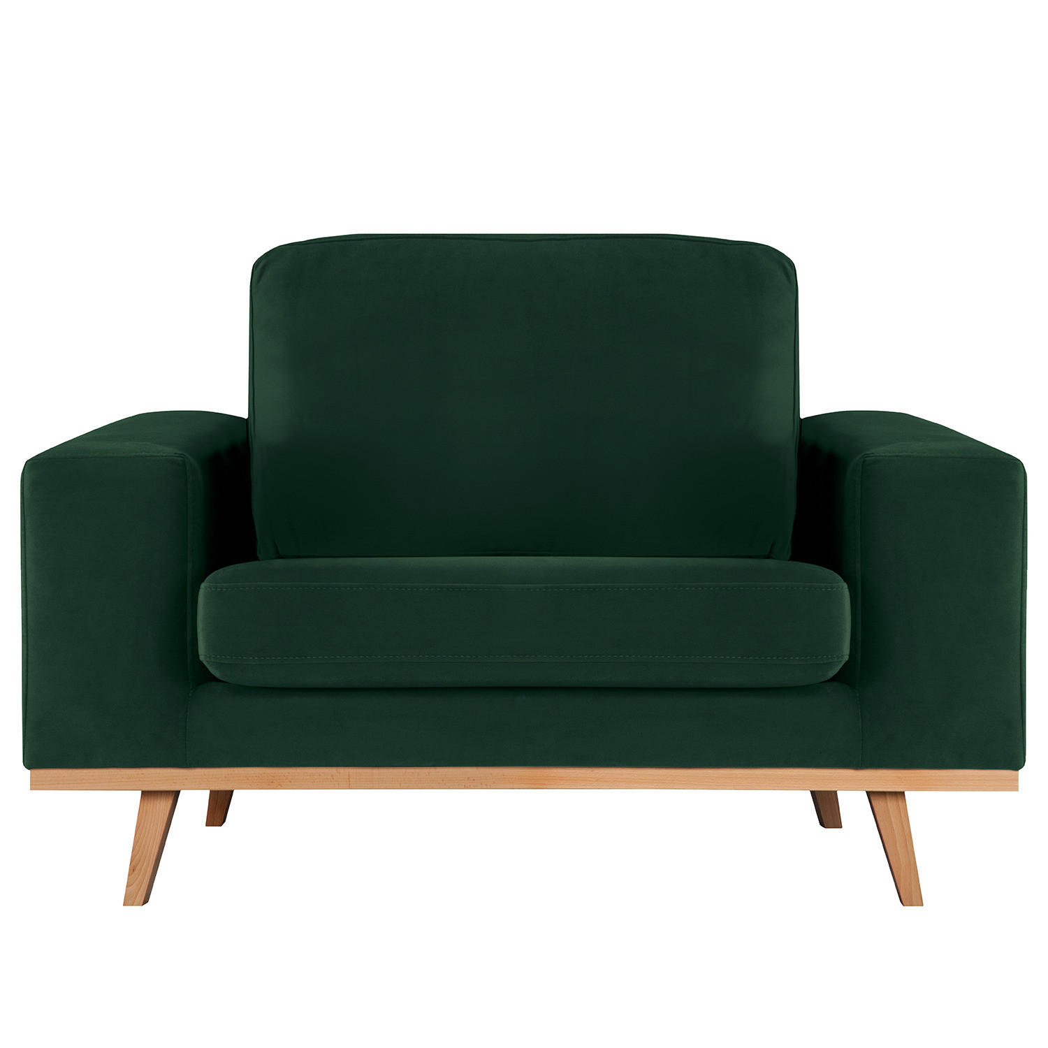 SESSEL - Buchefarben/Grün, Textil (122/81/88cm) - home24