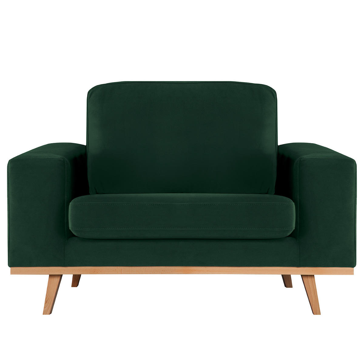 SESSEL - Buchefarben/Grün, Textil (122/81/88cm) - home24