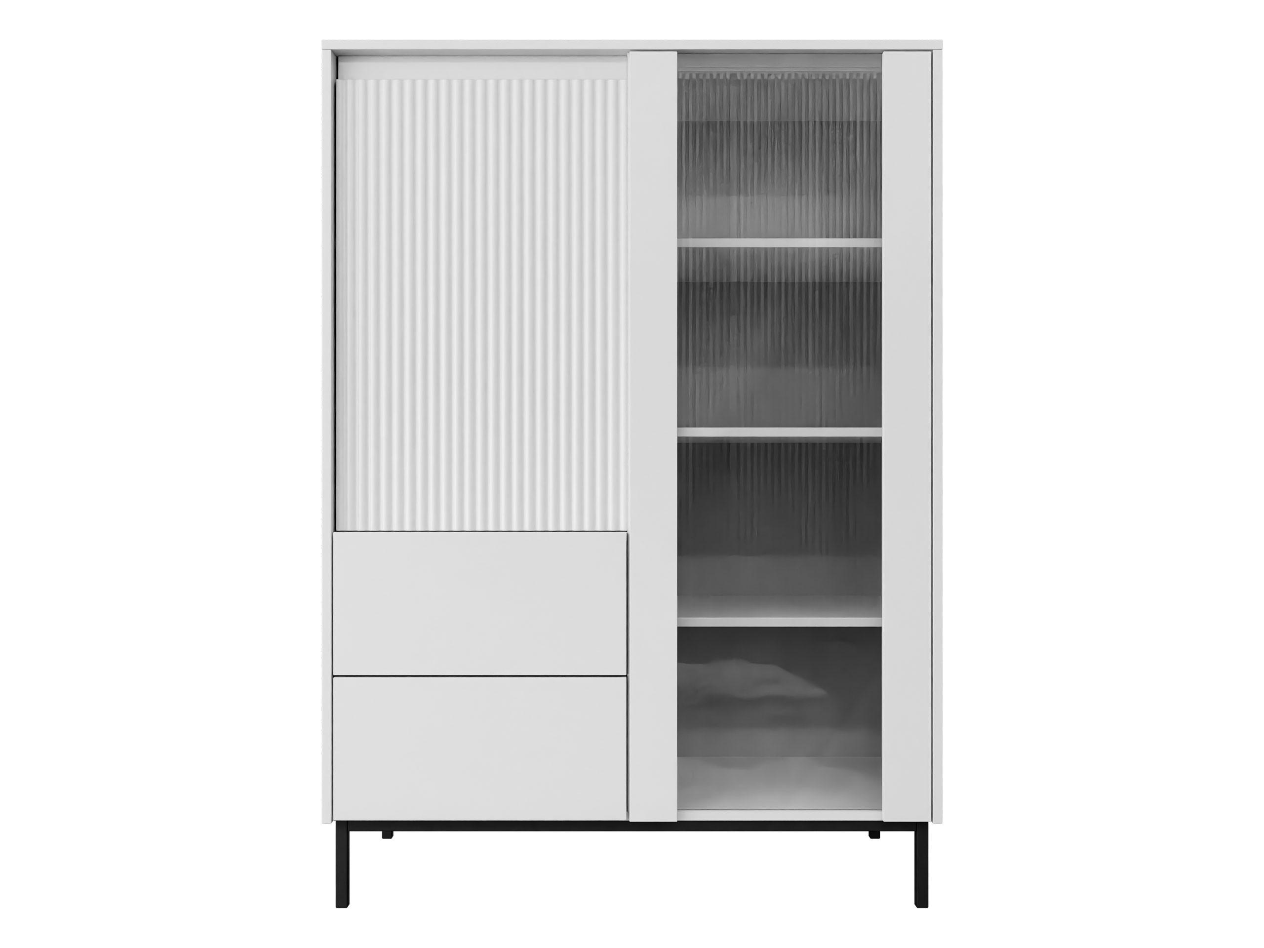 VITRINE Ozmi 2D2SZ - Schwarz/Weiß, Holzwerkstoff/Metall (104/146/50cm) - MIRJAN24