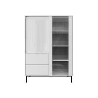VITRINE Ozmi 2D2SZ - Schwarz/Weiß, Holzwerkstoff/Metall (104/146/50cm) - MIRJAN24
