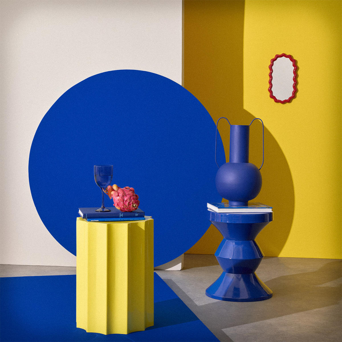 BEISTELLTISCH - Metall - GELB - Gelb, Metall (34/34/46cm) - Drawer